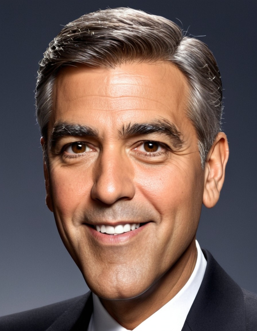 george clooney, caricature, comedy, portrait, hollywood, actor