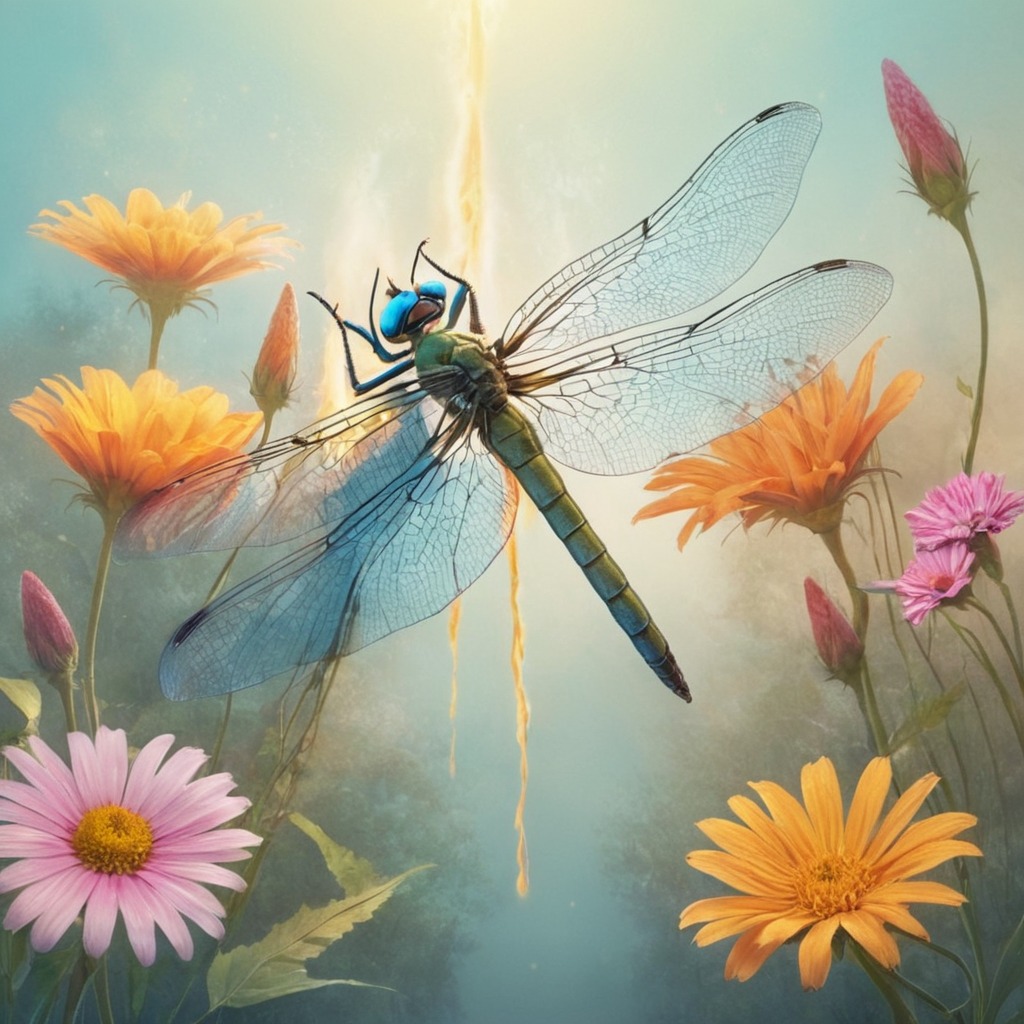 digitalart, fantasyart, digitalpainting, insect, butterflies, dragonfly