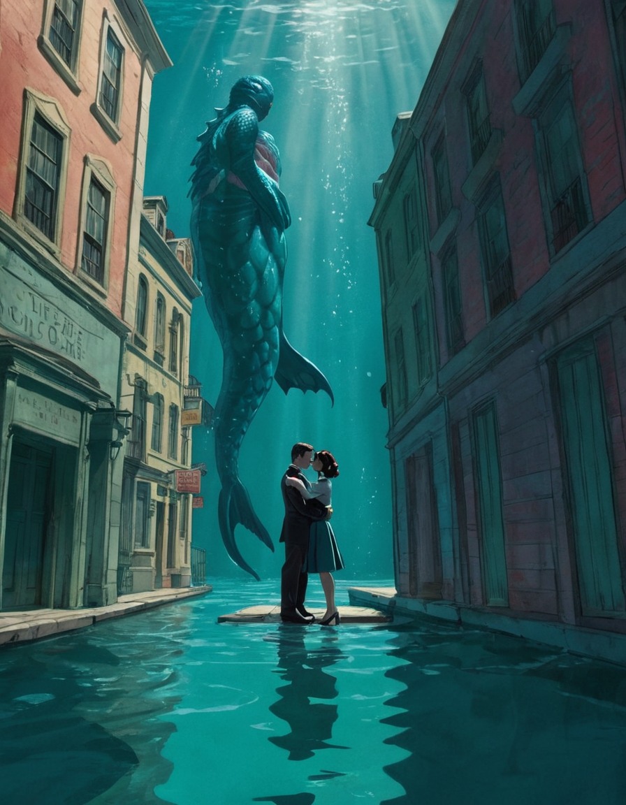 the shape of water, guillermo del toro, fantasy, romance, doug jones, sally hawkins, oscar winner