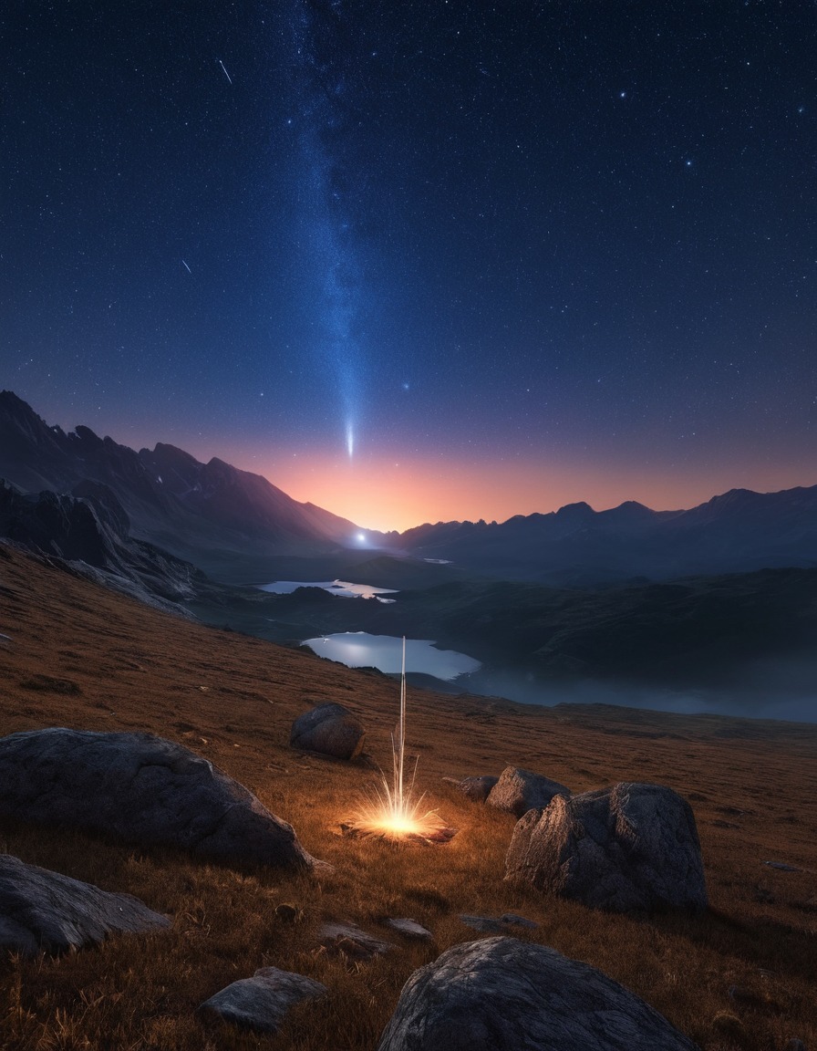 night sky, meteor shower, mountainscape, star gazing