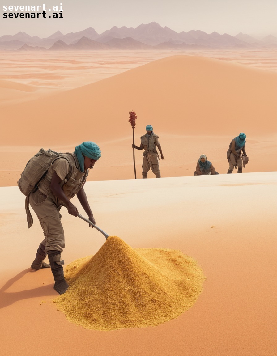 spice harvesters, melange crystals, desert planet, dune world, science fiction, dune