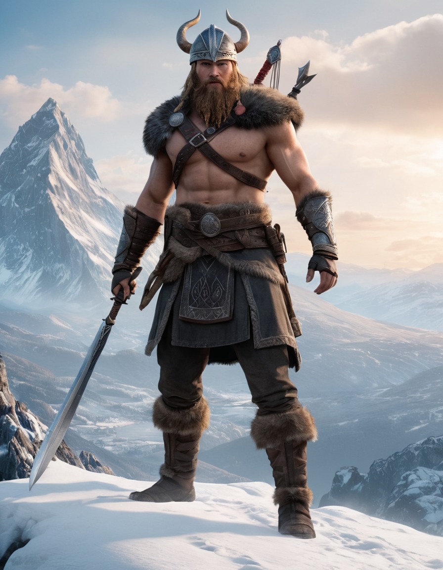 assassin's creed valhalla, viking warrior, video game, snowy landscape, action, adventure, computer games