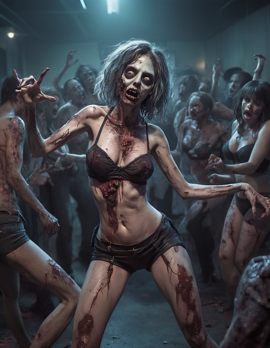 zombie, dance party, living, chaos, awkward, undead