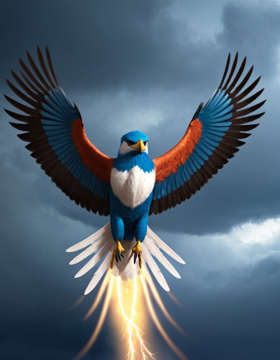 nature, thunderbird, majestic, storm, sky, wingspan