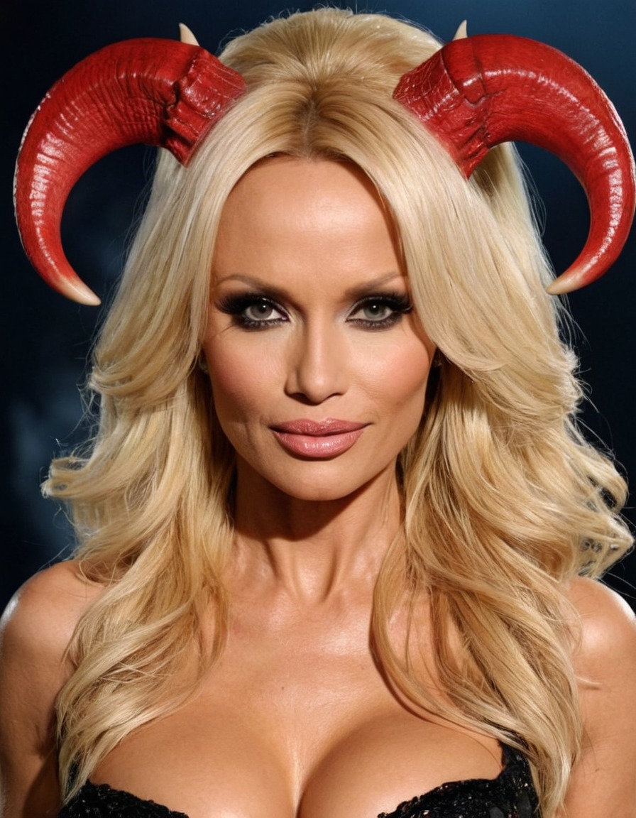 pamela anderson, demon, hollywood actress, pop culture icon