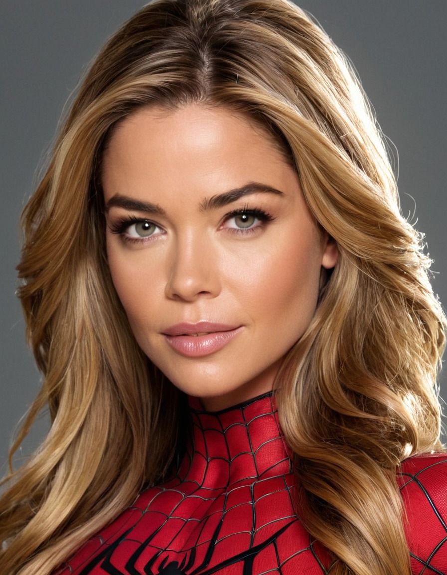 denise richards, spider-man, superhero, actress, fictional scenario