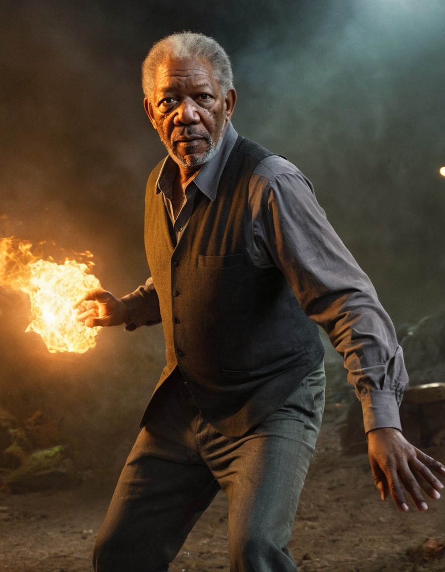 morgan freeman, zombie, hollywood actor, celebrity, fictional character, undead, fight scene