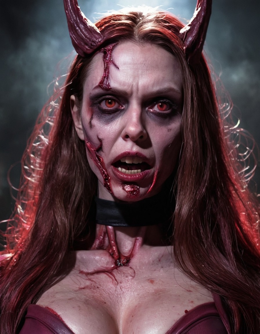 zombie, scarlet witch (avengers), undead, marvel, avengers, supernatural, comic character