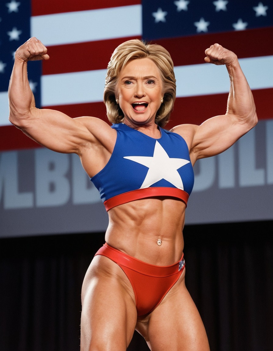 hillary clinton, bodybuilding, flexing, strength, competition