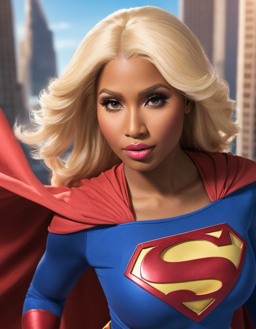 nicki minaj, supergirl, superhero, celebrity, transformation