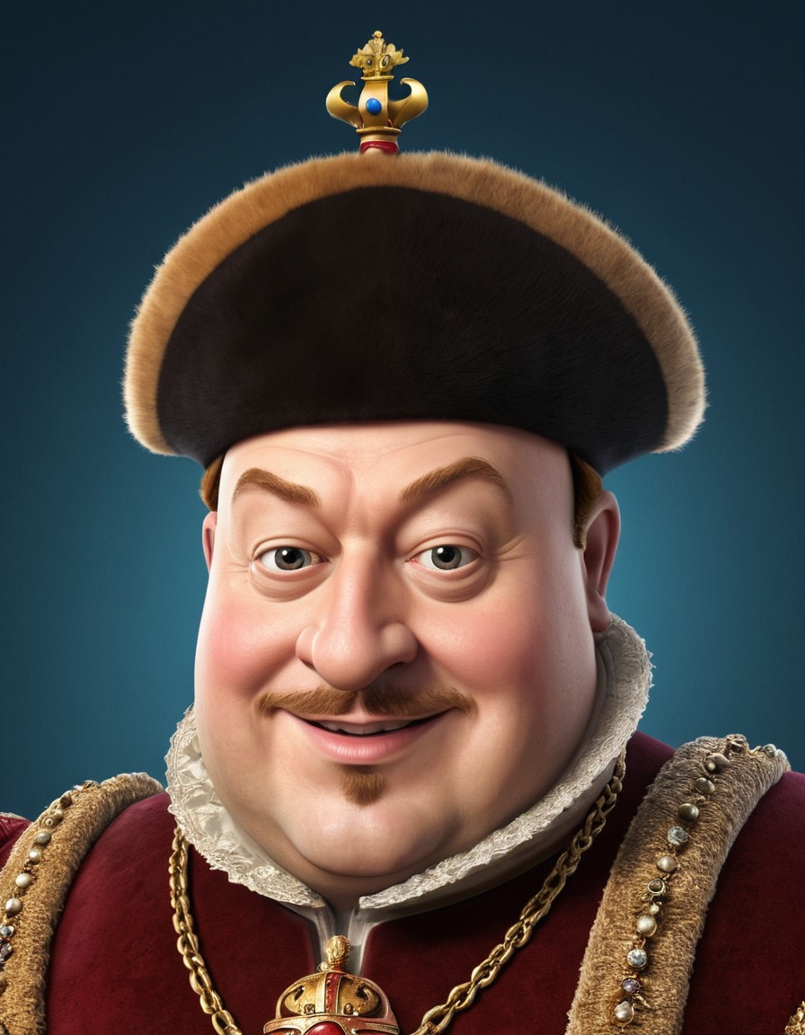 caricature, cartoon, henry viii, british monarchy, funny