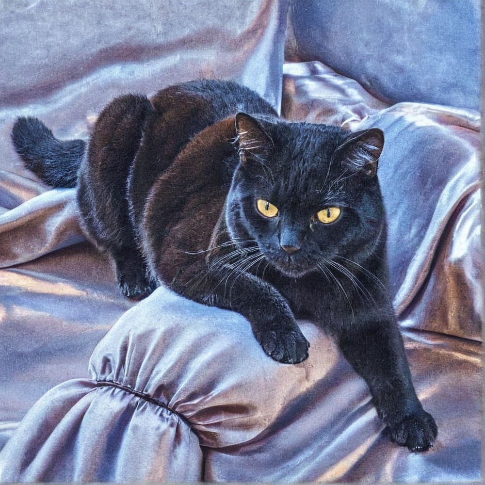 portrait, cat, traditionalart, animal, animalart, blackcat, painting, tempera