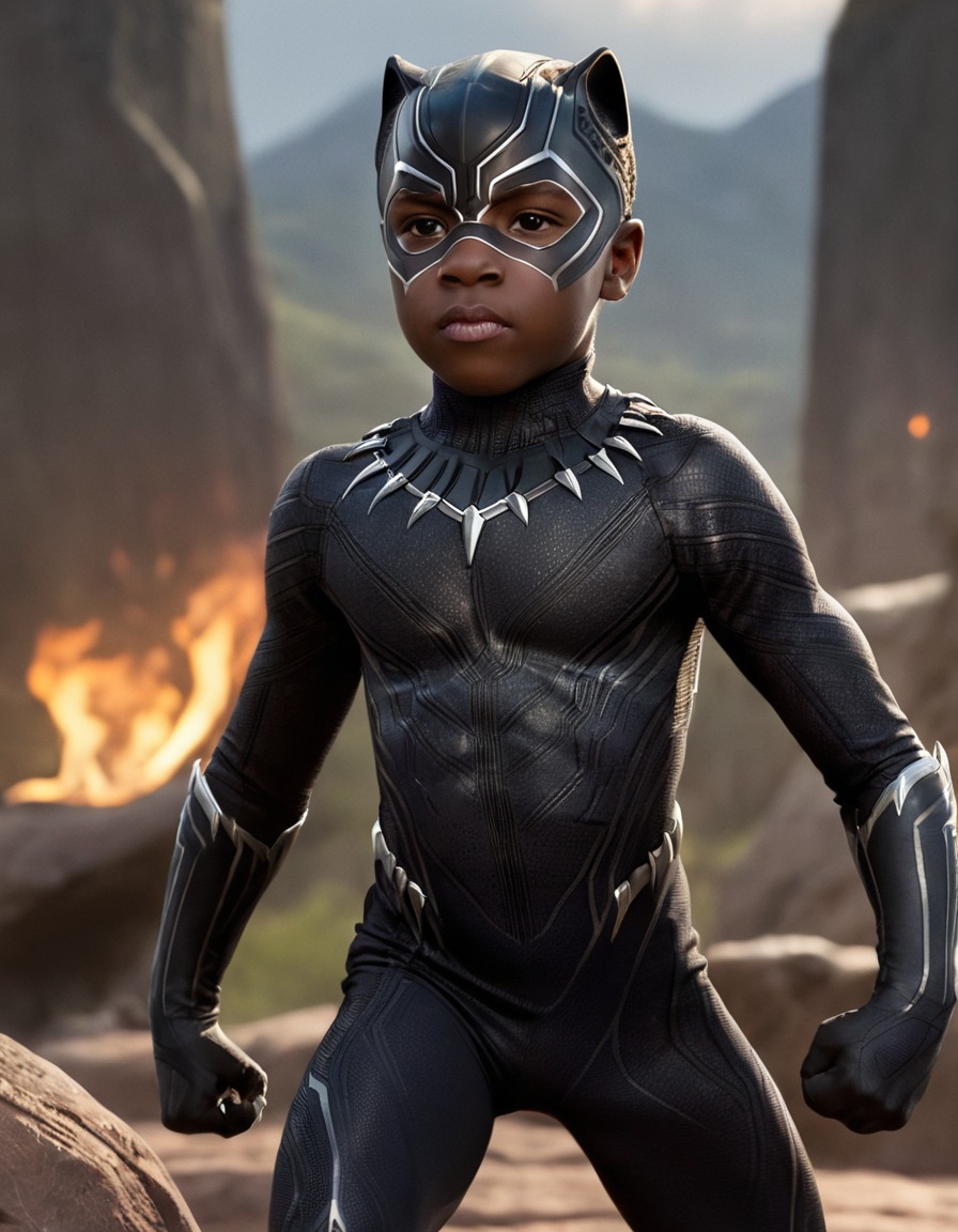 black panther, t'challa, marvel, superhero, wakanda, childhood, comic character