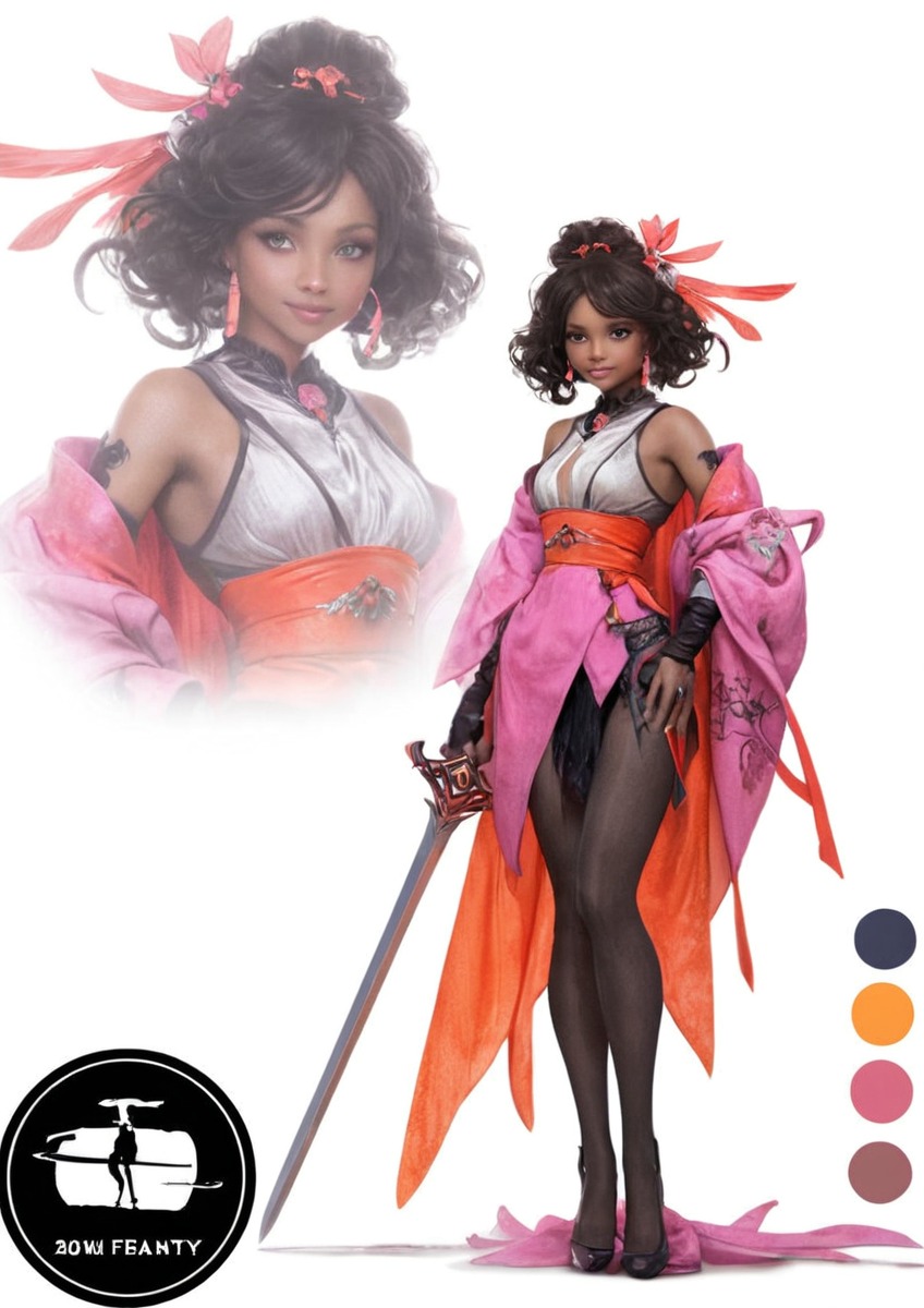 characterdesign, adoptable, adoptablesopen, dnd, characterconcept, samurai, geisha