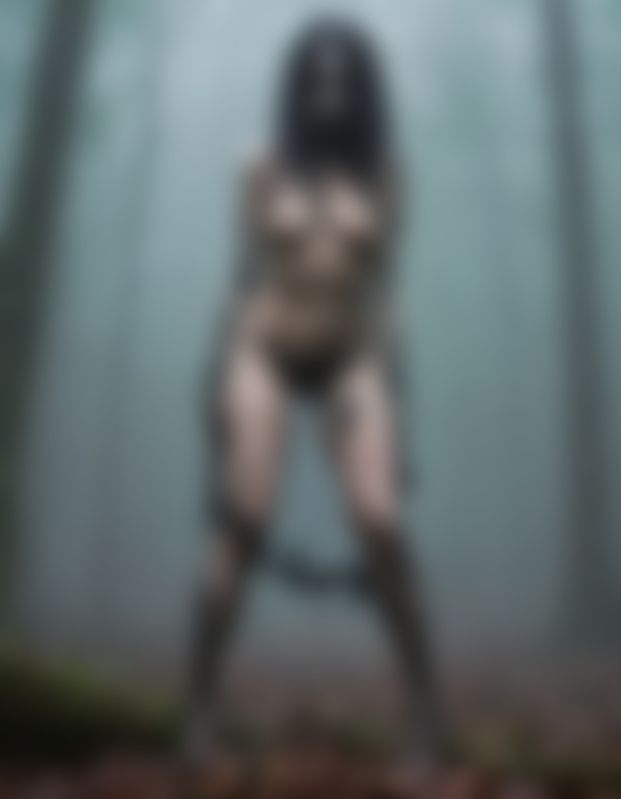 zombie, forest, fishnet stockings, mist, nsfw