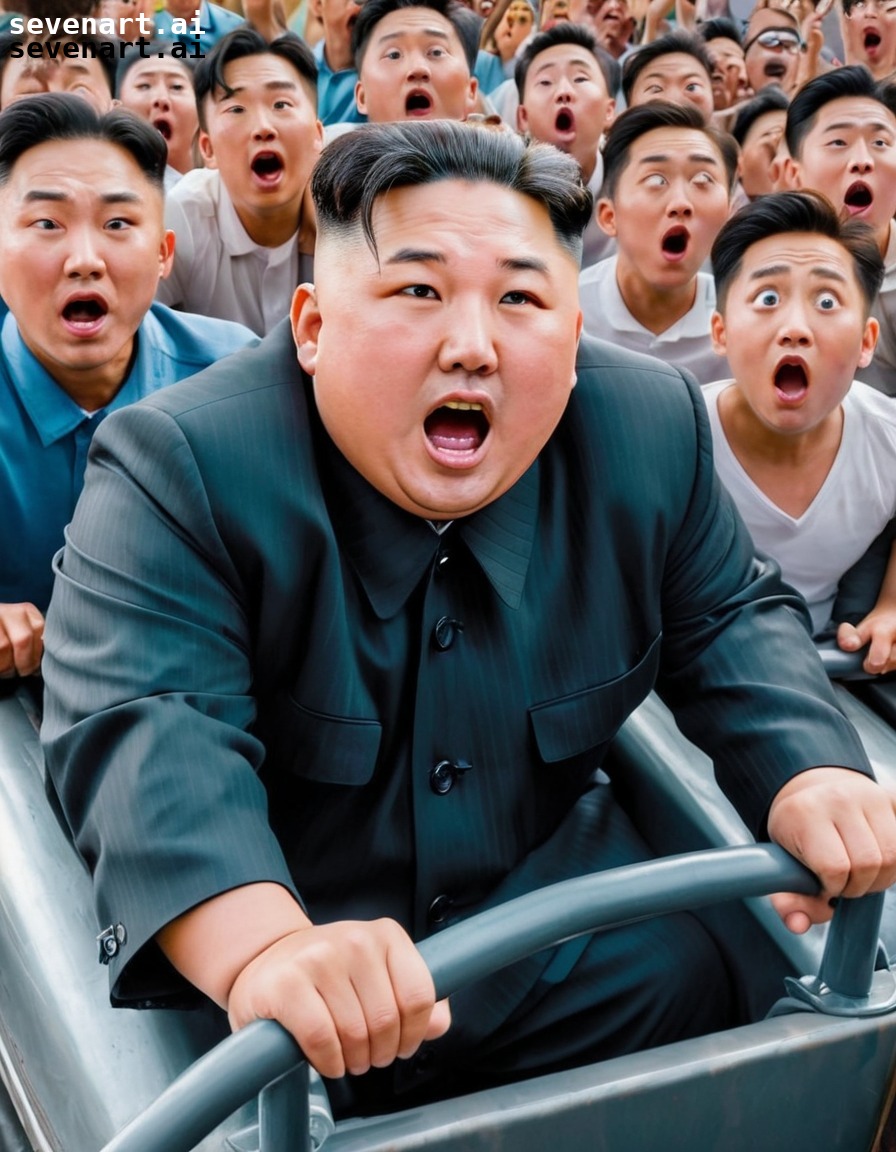 kim jong-un, amusement park, rollercoaster, fear, struggle, north korea