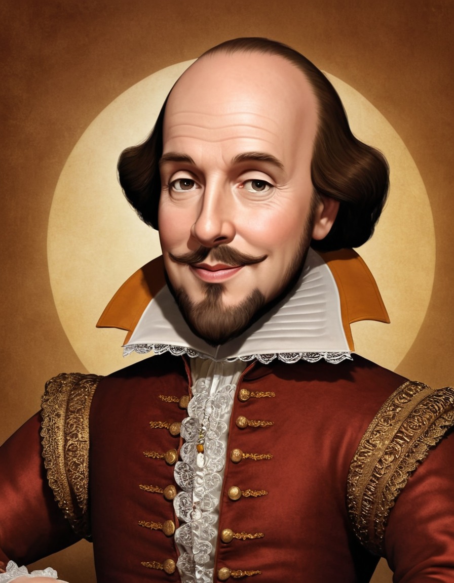 william shakespeare, modern, hipster, caricature, humor, writer, funny