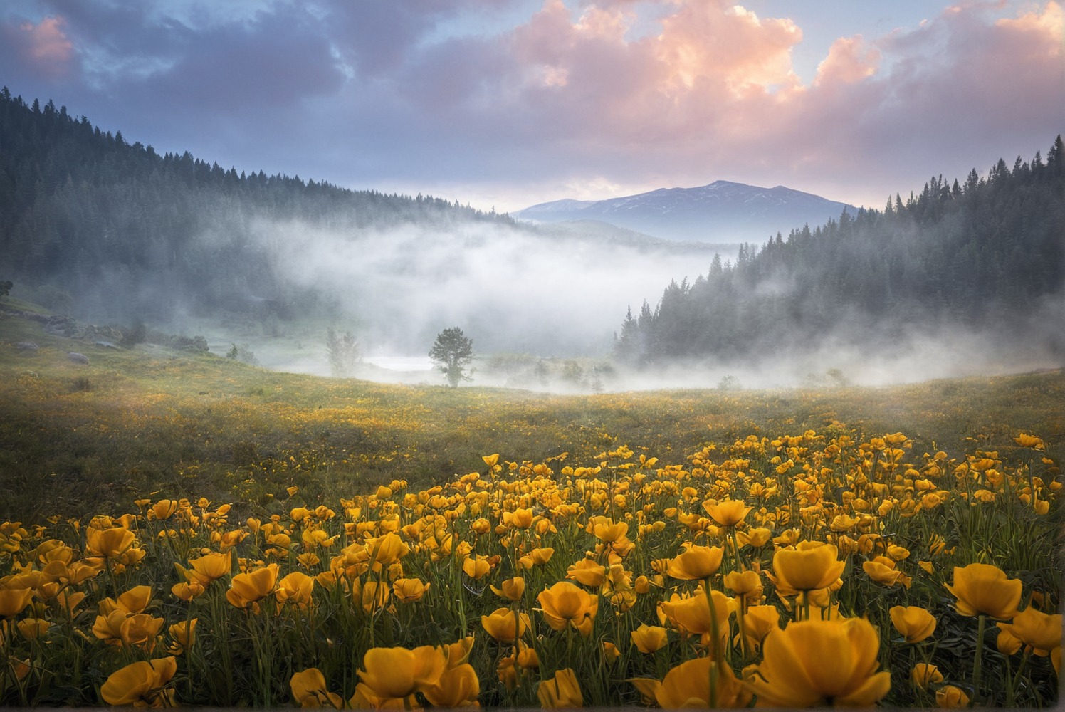 nature, landscape, flowers