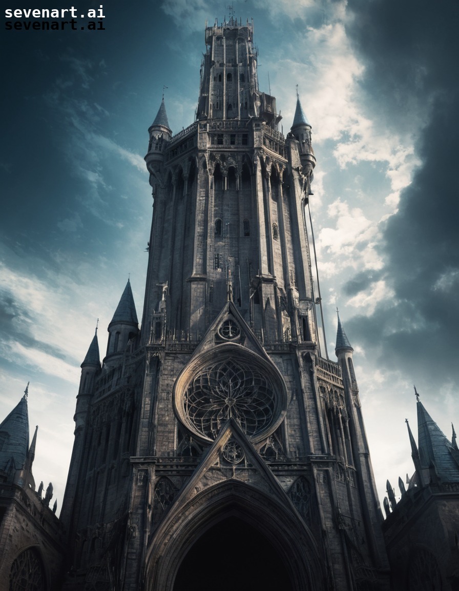 architecture, gothic, tower, detailed, sky