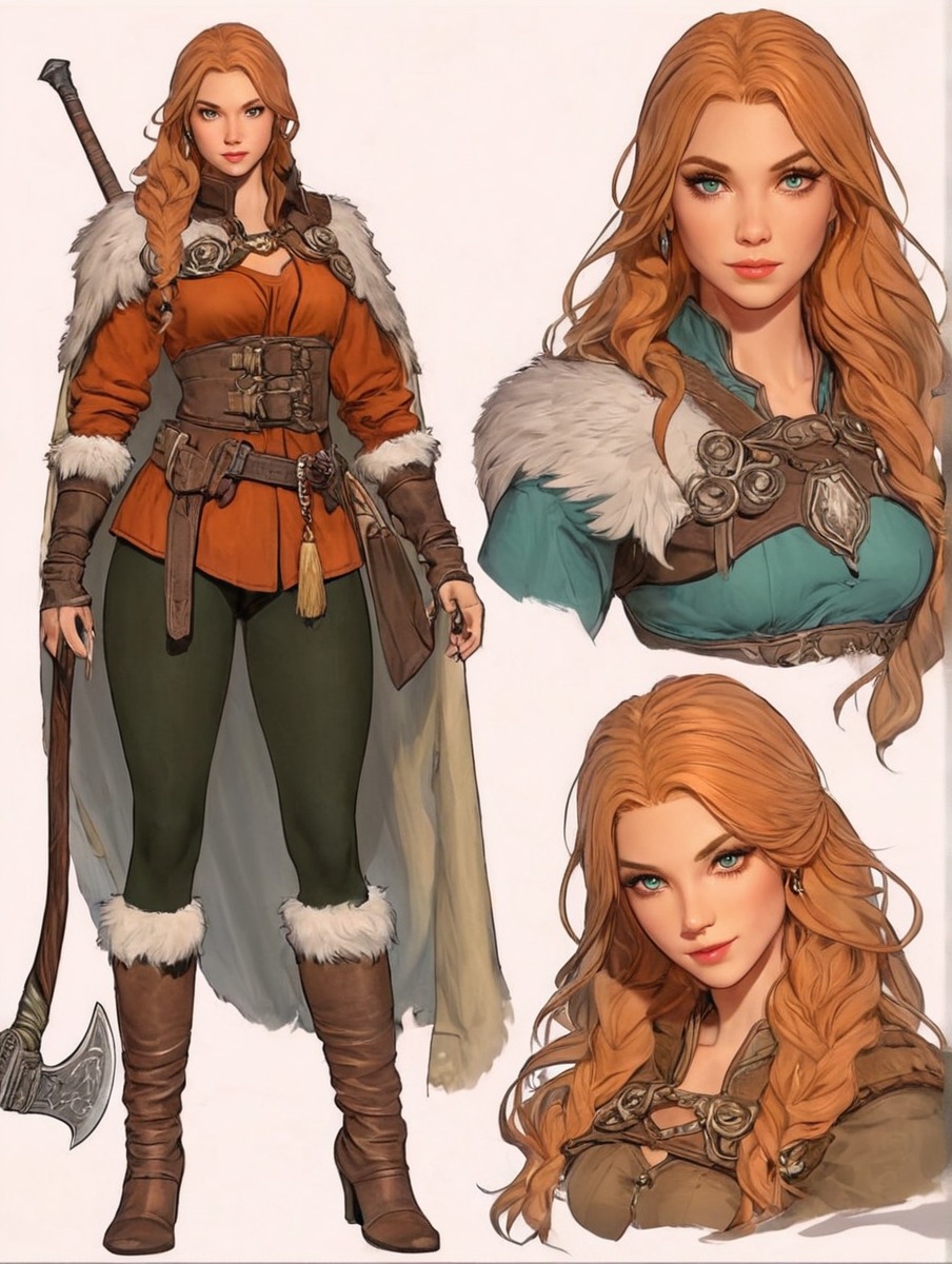 digitalart, characterdesign, videogamefanart, warrior, fantasyart, fantasycharacter, viking, adoptable, conceptart, adoptablesopen, warriorwoman, anime