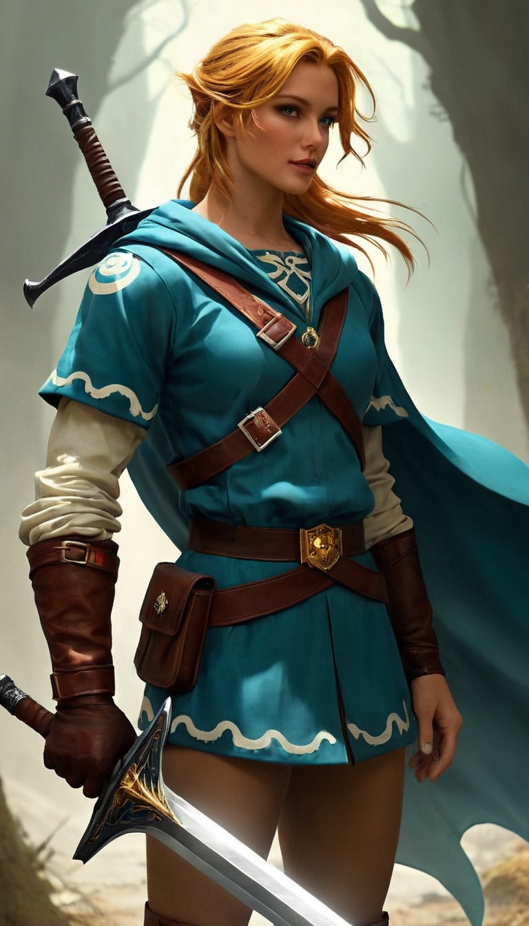 digitalart, fanart, characterdesign, portrait, videogamefanart, nintendo, warrior, digitalpainting, fantasycharacter, dailydeviation, hyrule, swords, warriorwomen, dailychallenges