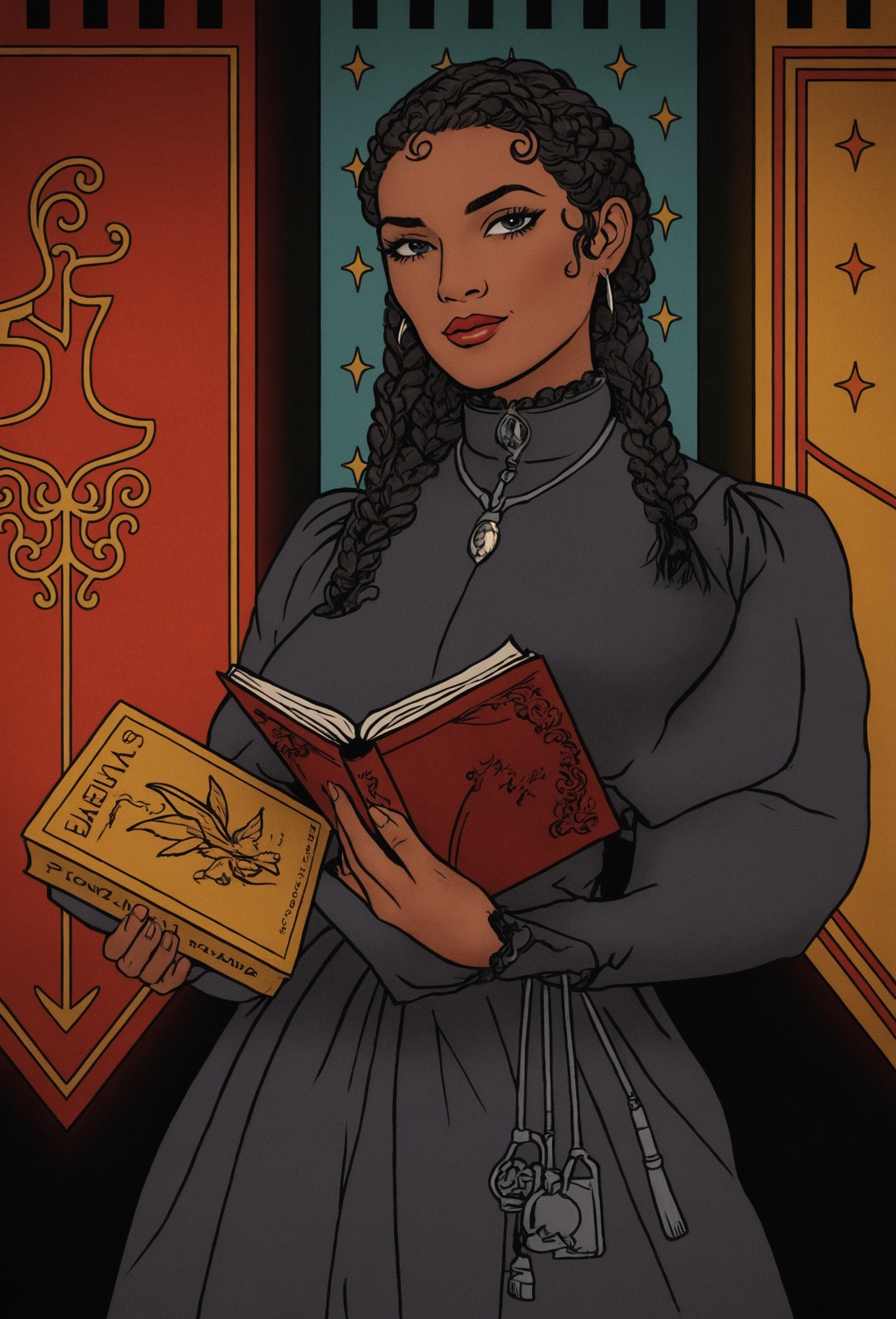 art, illustration, portrait, figure, fantasy, scholar, gothic, inked, oc