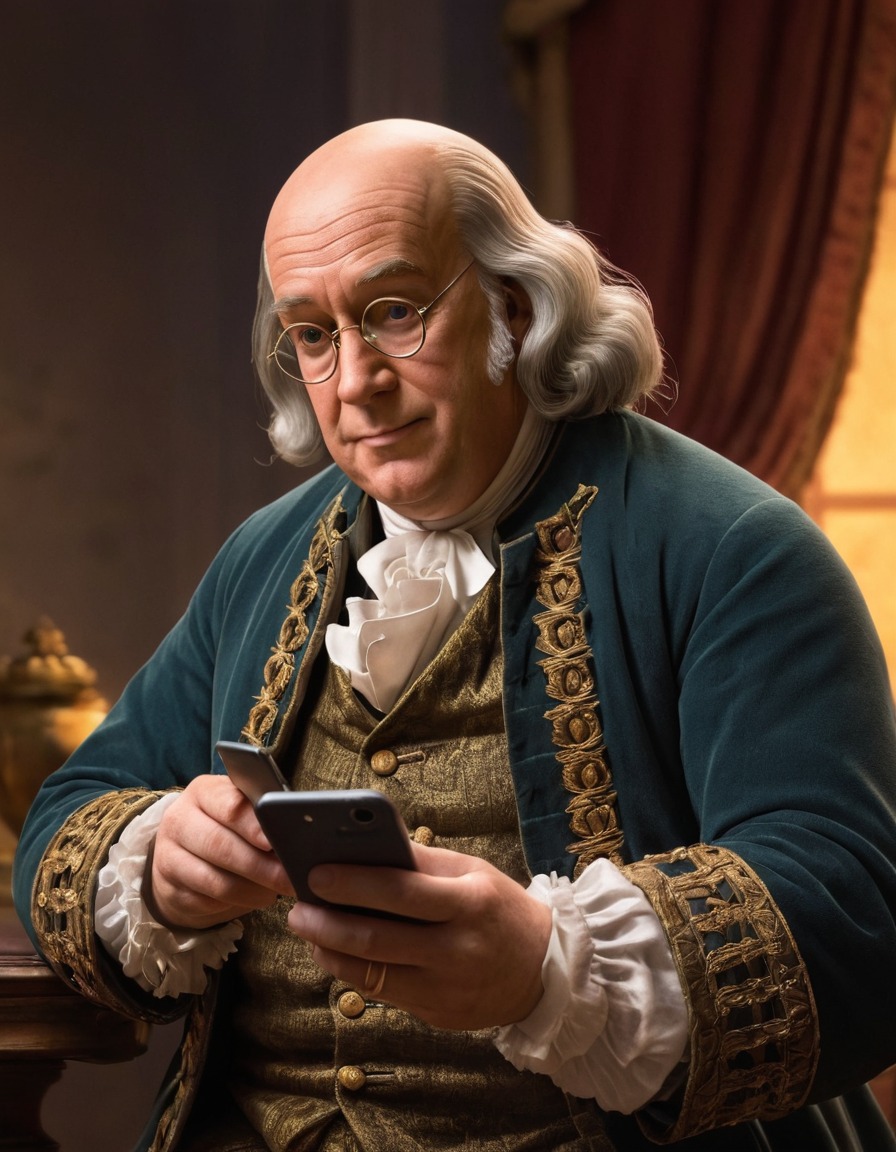 benjamin franklin, founding father, inventor, smartphone, historical figure