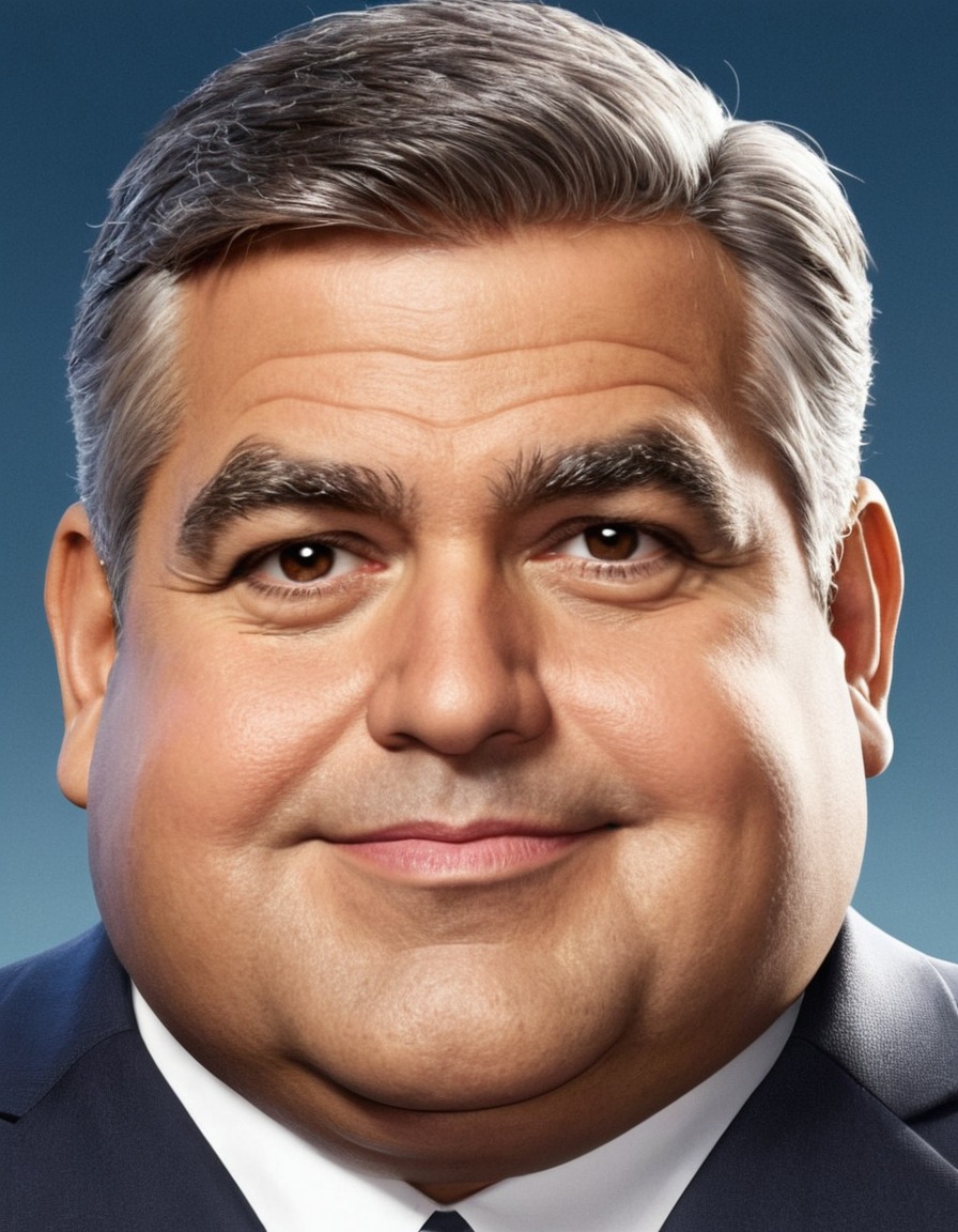 george clooney, caricature, humor, illustration, fat