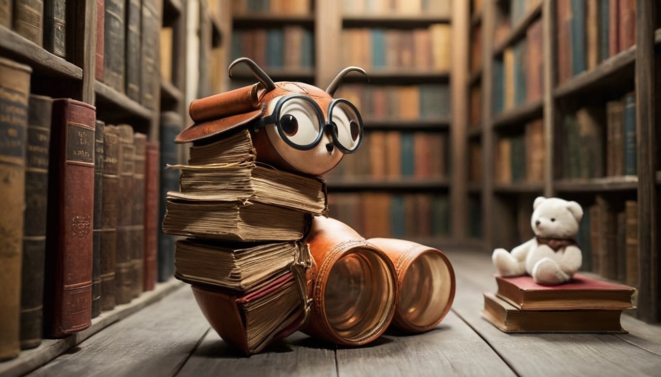 books, digitalart, magic, bookworm, origami, teddybear