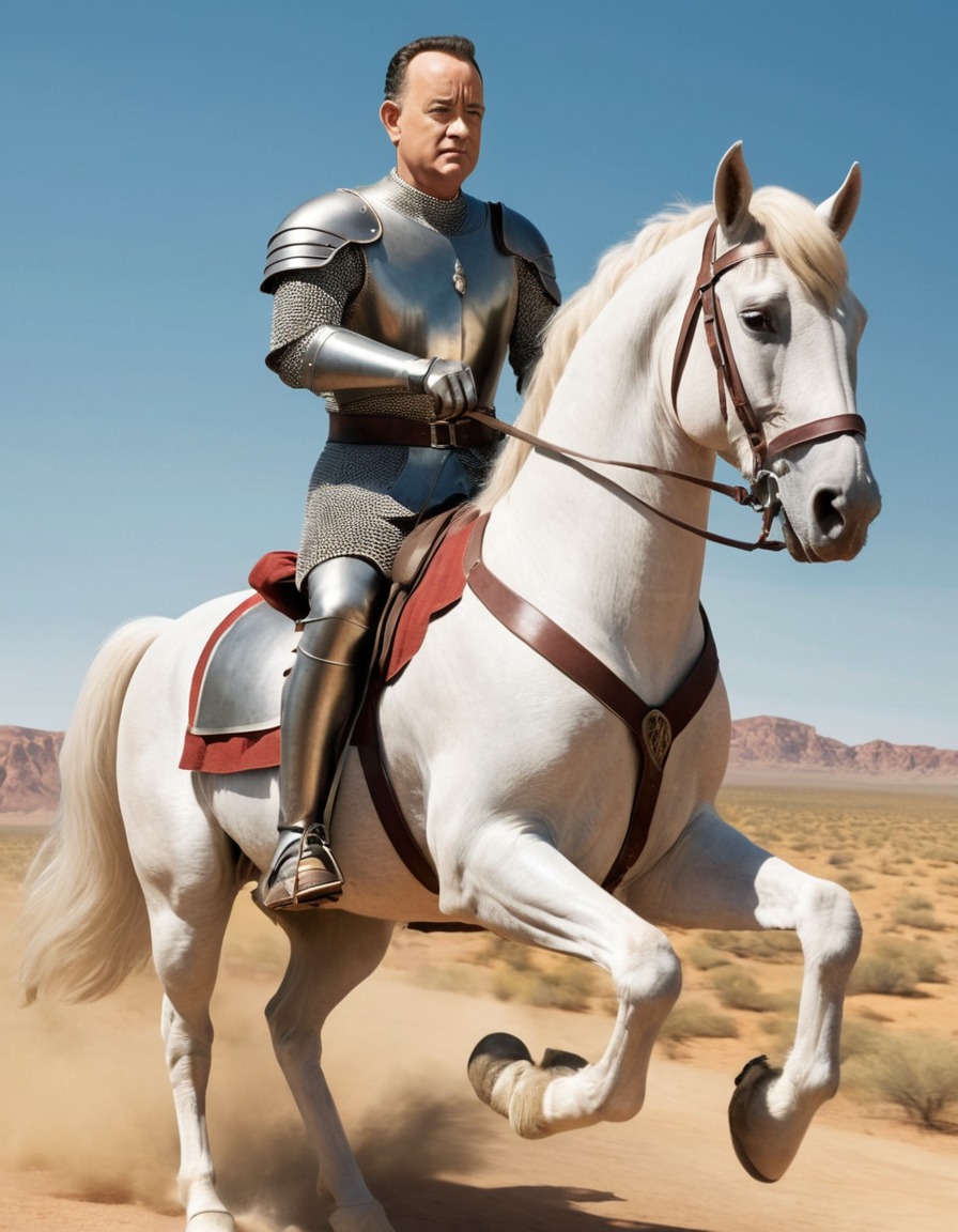 tom hanks, knight, armor, horse, battle