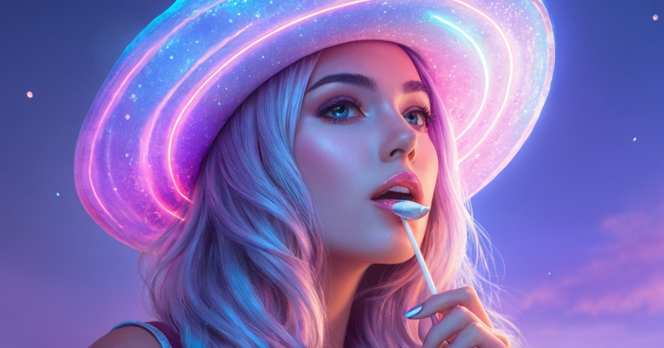 digitalart, portrait, magic, fanart, characterdesign, beauty, fantasyart, digitalpainting, makeup, neon, anime, candy, woman, womanbeautiful, neonwoman, art