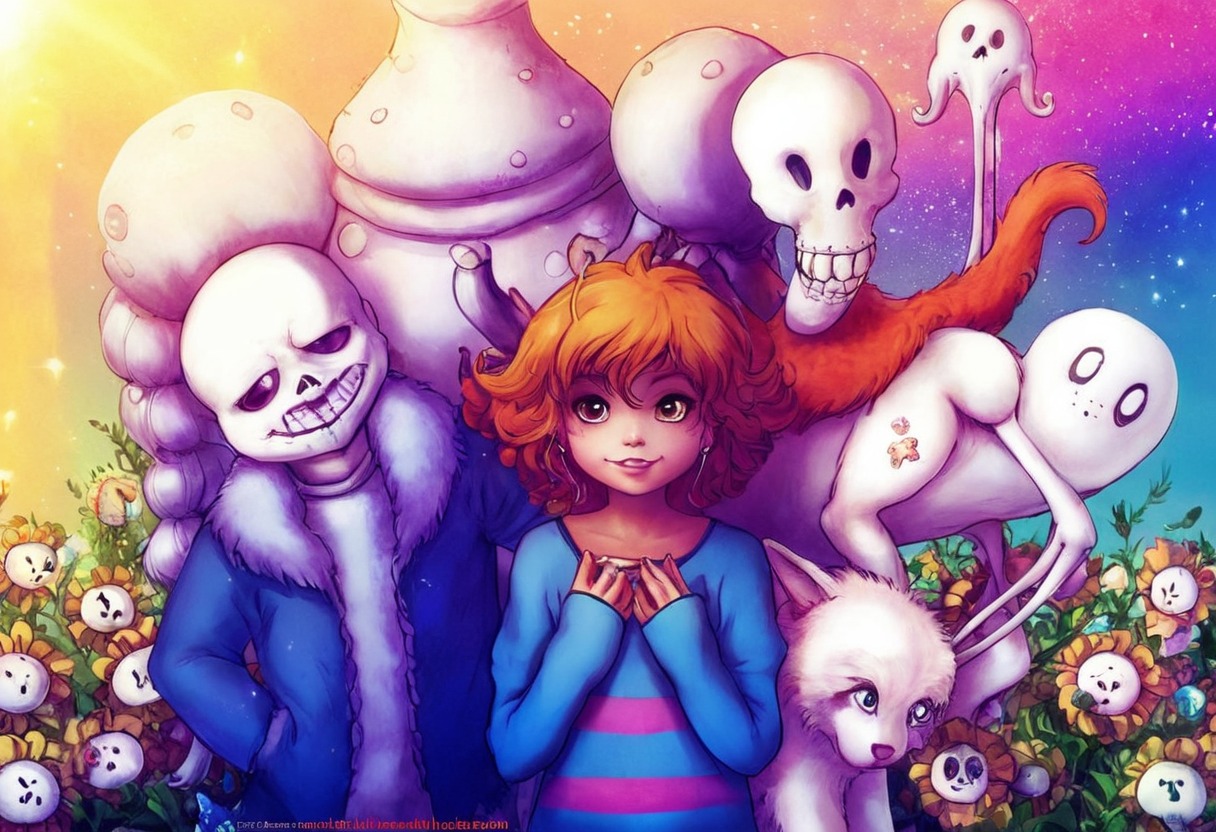 undertale, character, dog, fanart, fantasy, flowey, frisk, ghost, heart, papyrus, sans, papyrus_undertale, greaterdog