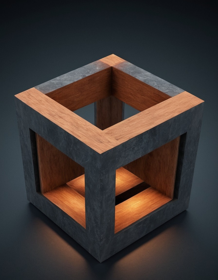 impossible cube, illusion, visual illusion, geometric illusion, optical illusion