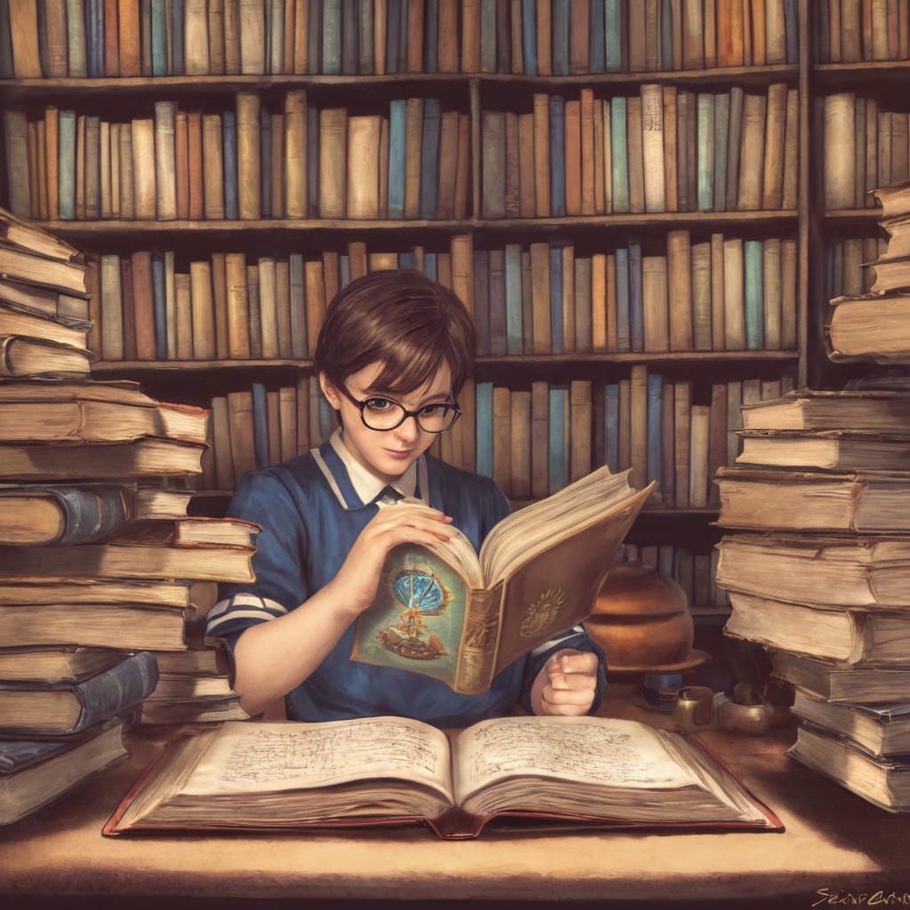 magic, harrypotter, books, dreamup, digitalart, novel, study, bookworm, ai_art