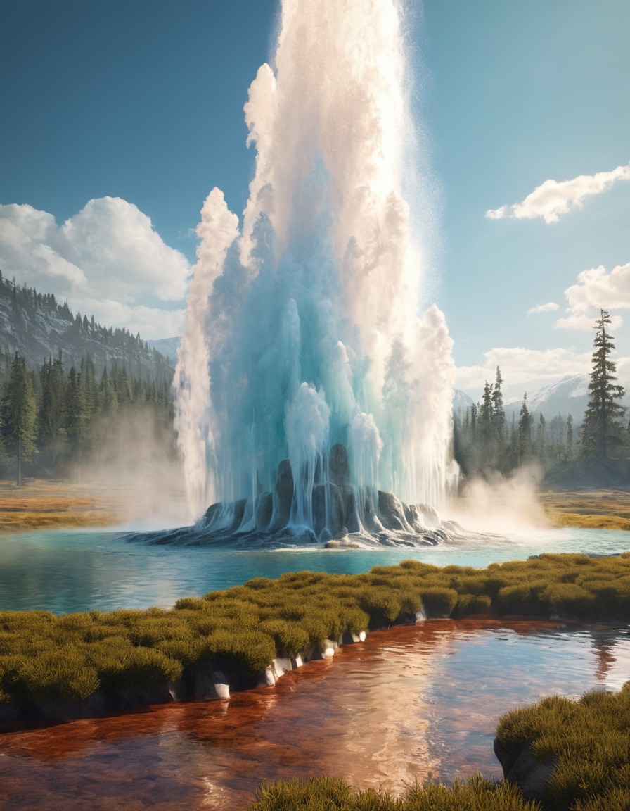 nature, geyser, beautiful, natural phenomenon