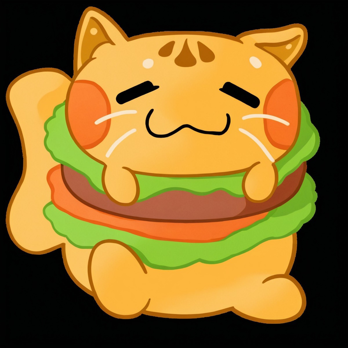 digitalart, animal, feline, burger, hamburger, stupid, artprisma, burgercat, catburgertutorial