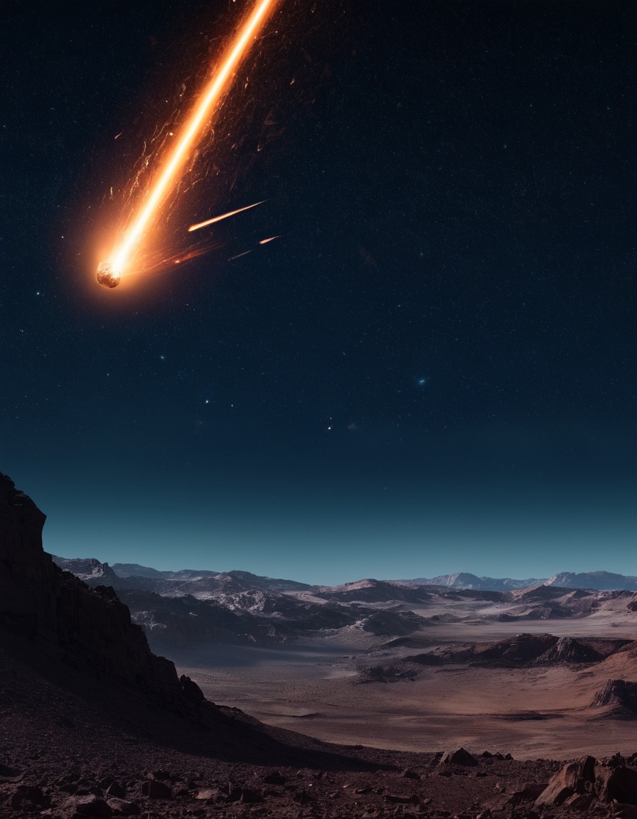 meteor shower, rocky planet, space, comet, astronomy, stars