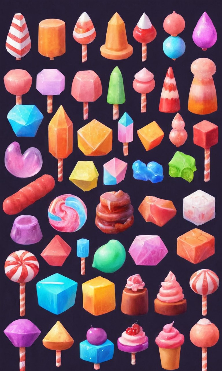 candy, pixelated, sweets, wallpaper