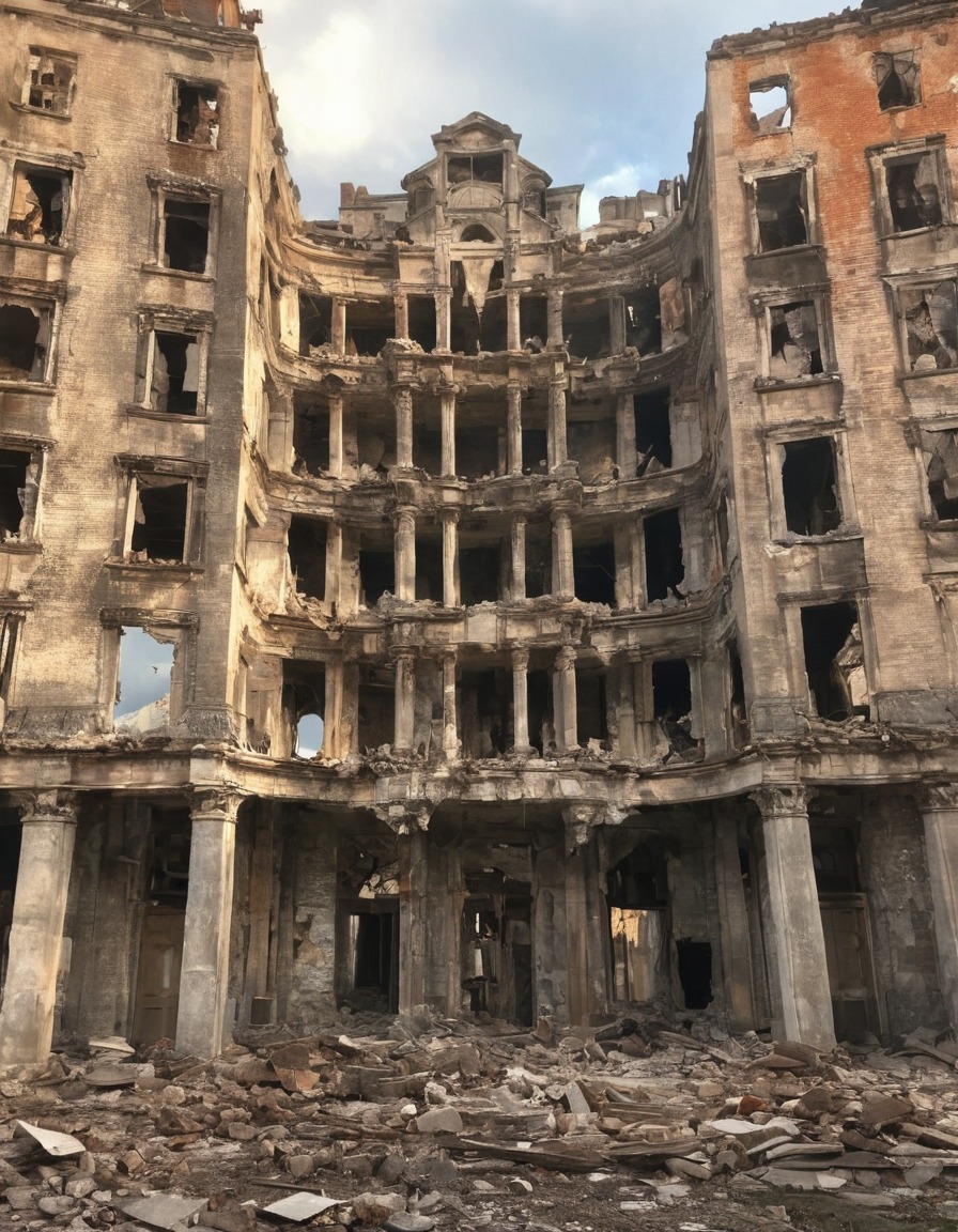 abandoned building, urban decay, cityscape, desolation