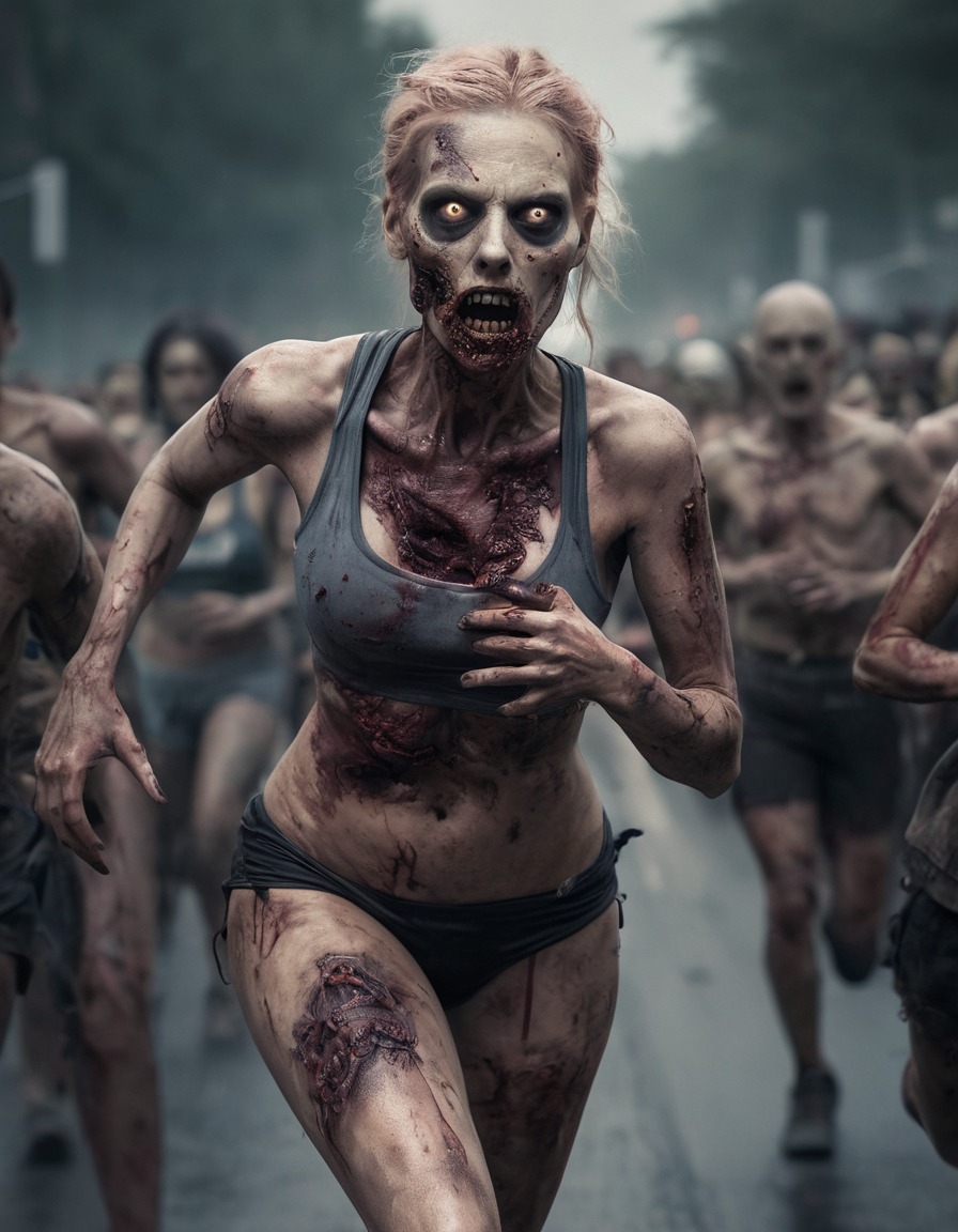 zombie, marathon, race, undead