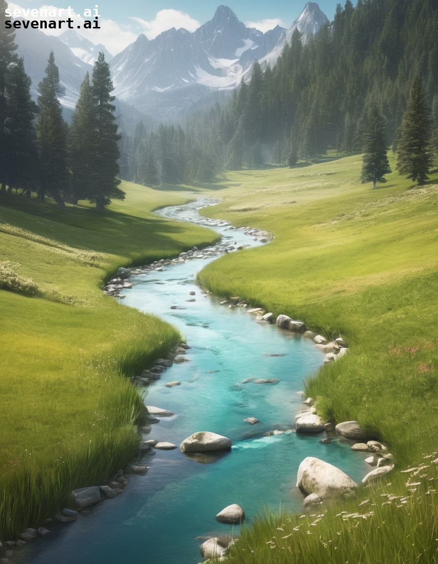 nature, stream, meadow, peaceful, tranquil