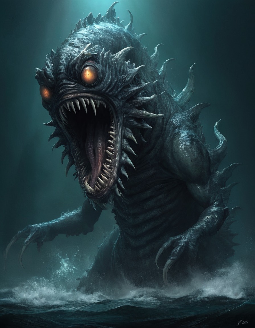 jengu, sea monster, african folklore, mythical creature, horror, legend, water spirit