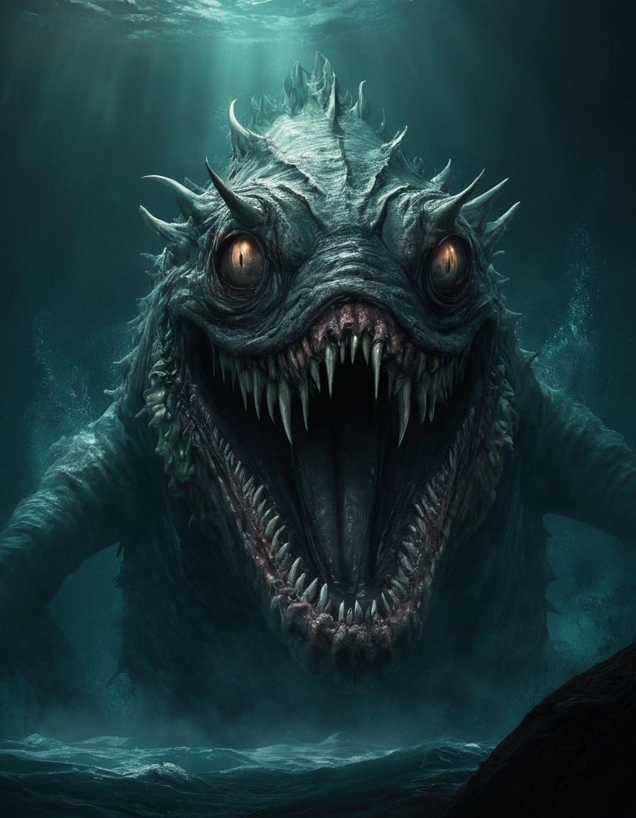 lusca, sea monster, mythical creature, caribbean folklore, legend, maritime legend