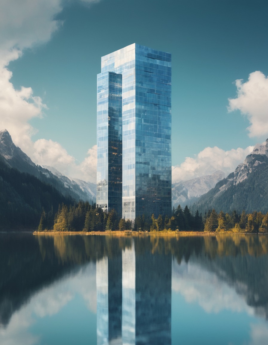 architecture, reflection, cityscape, lake, urban landscape