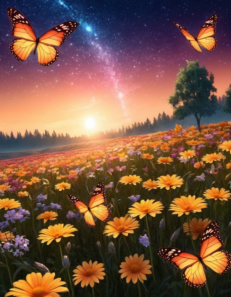 nature, wildlife, butterflies, flowers, stars, fantastic