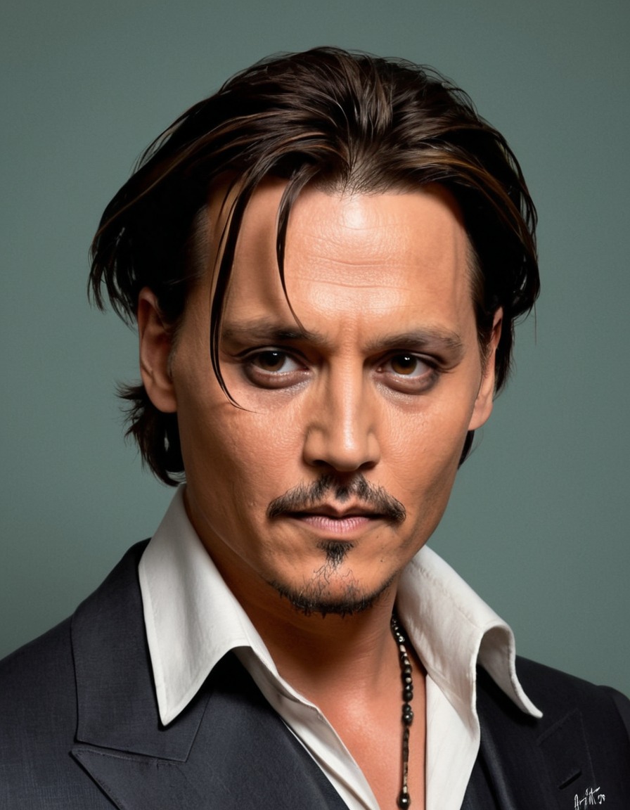 johnny depp, portrait, art, actor, celebrity, painting