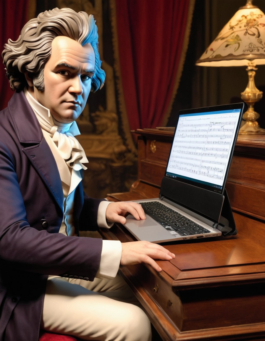 beethoven, composer, symphony, laptop