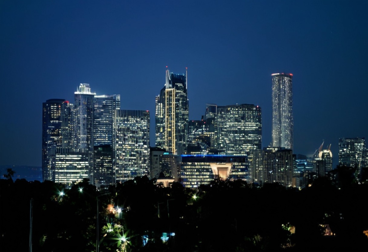 houston, night, city, texas, 1990s, 90s, 90's