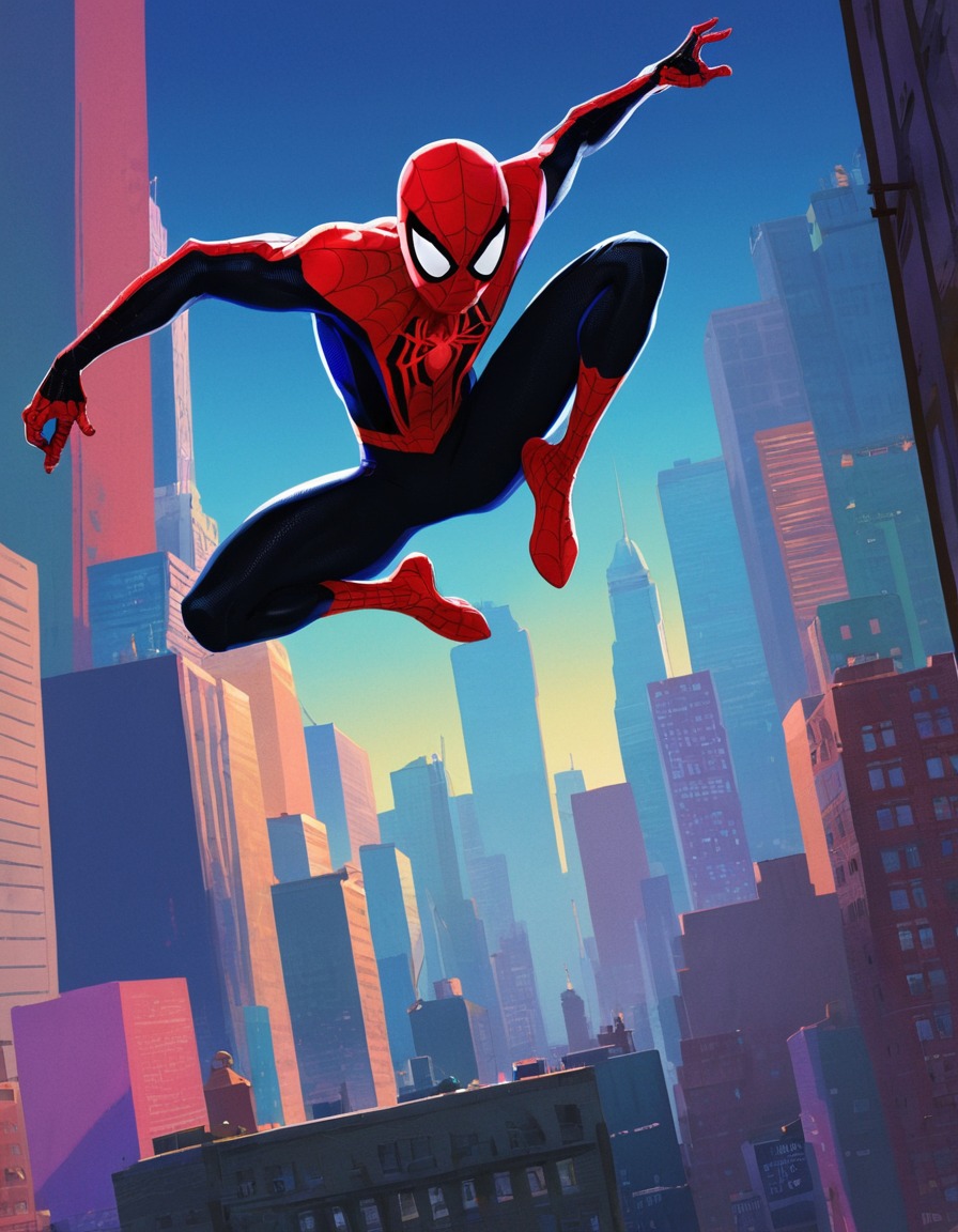 spider-man: into the spider-verse, animated film, spider-man, marvel, multiverse, superheroes, visual effects