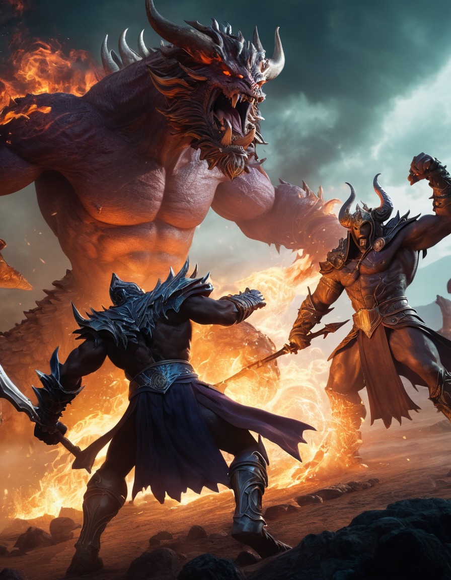 hades, epic, fight scene, monsters, underworld, mythology, greek gods